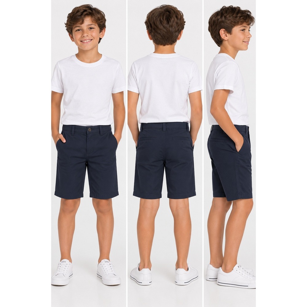 Abercrombie Kids Boys Navy Blue Performance Chino Shorts Size 9/10 Uniform